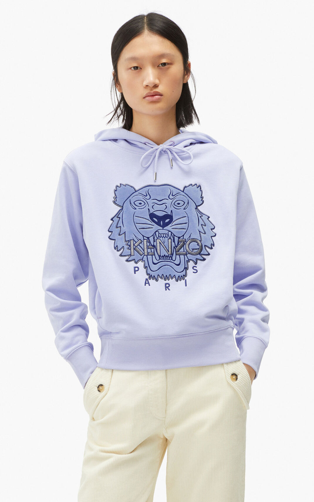 Kenzo The Winter Capsule Tiger Hoodie Light Blue For Womens 0659MRBLQ